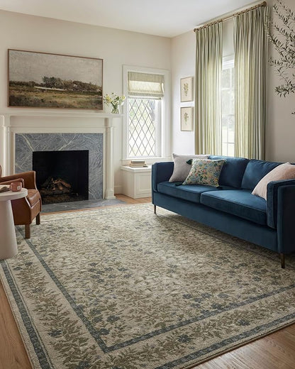 Loloi Rifle Paper Co. Laurel Collection LAU-03 Ivory/Multi 2'-8" x 4' Accent Rug