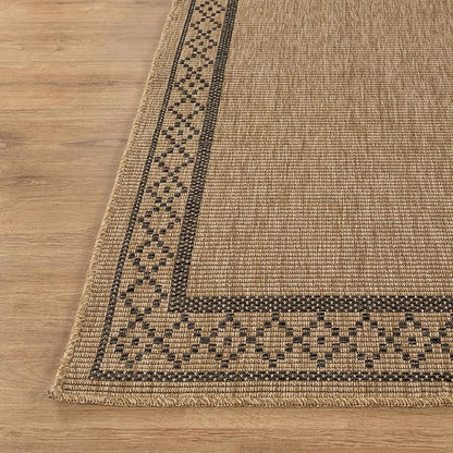 Easy Jute Rugs 6x9 Frame Natural Color Living Room Indoor Outdoor Area Rug for Patio and Kitchen Rug High Traffic Washable Easy to Clean Solid Boho Woven Design Carpet (6 x 9)