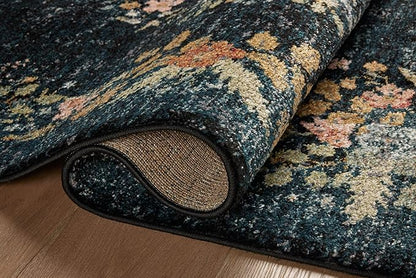 Loloi Rifle Paper Co. Laurel Collection LAU-01 Dark Navy 2'-8" x 10' Runner Rug