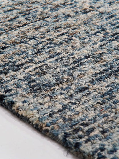 Hand Tufted Wool ECO-Friendly Area Rugs - 8'x10', Rectangle Shape, Dark & Blue, Solid Plain Design, High Pile Thick Handmade Area Rugs for Living Room, Bed Room (KWC111)