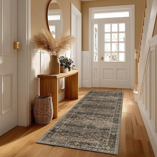 Area Rug Non Slip Machine Washable Ultra Soft Living Room/Bedroom/Kitchen/Outdoor/Classroom Camel, 2'×6'
