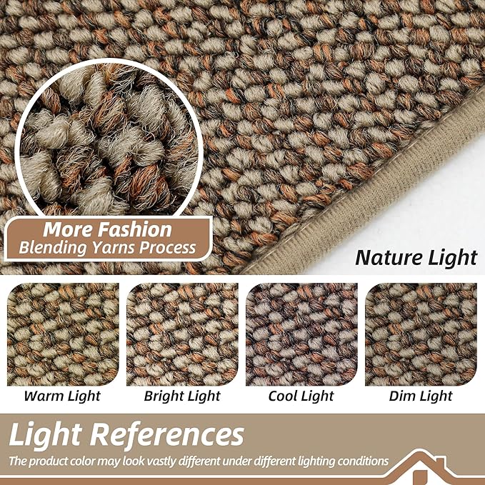 BEQHAUSE Dirt Trapper Door Mat 17" x 30", Non-Slip Doormats (Rolled-Up NO Creases) Washable Entryway Rug, Dirt Resist and Absorbent Welcome Mat, Low Profile Floor Mats for Front Back Door, Beige