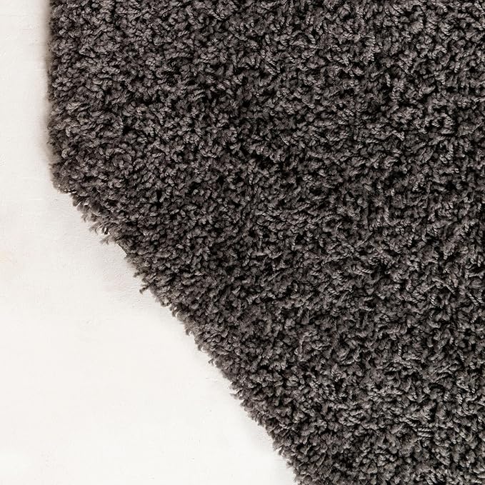 Unique Loom Solid Shag Collection Area Rug (8' Octagon, Graphite Gray)