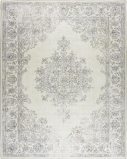 ReaLife Rugs Machine Washable Area Rug - Living Room Bedroom Bathroom Kitchen Entryway Office - Padded Low Pile Stain Resistant Premium - Boho Farmhouse Vintage - Paige - Ivory 7'6" x 9'6"