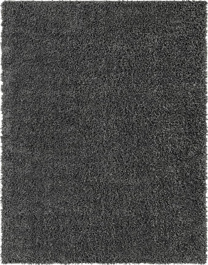 Unique Loom Davos Shag Collection Area Rug - Solid (7' 10" x 10' Oval, Peppercorn)