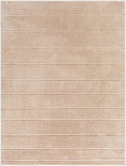 Livabliss x Our PNW Home Cascade Minimalist Striped Area Rug, 2'7" x 12', Taupe