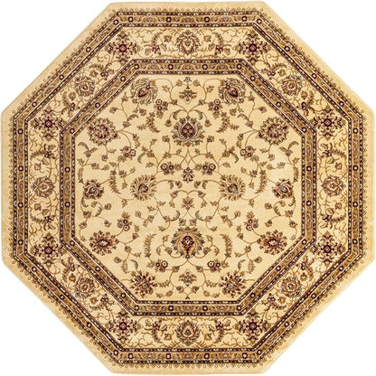 Unique Loom Voyage Collection Traditional Oriental Classic Area Rug (7' 11 x 7' 11 Octagonalal, Ivory/Gold)