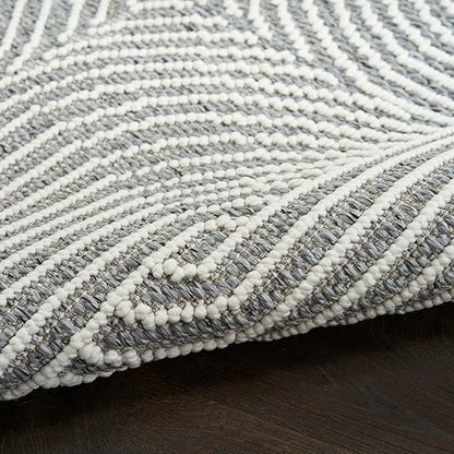 Nourison Home Textured Home Charcoal Ivory 2'3" x 7'6" Area Rug - Easy Clean, Non Shedding, Bed Room, Living Room, Dining Room, Kitchen (8' Runner)