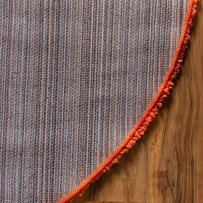 Unique Loom Solid Shag Collection Area Rug (7' 1" Round, Tiger Orange)