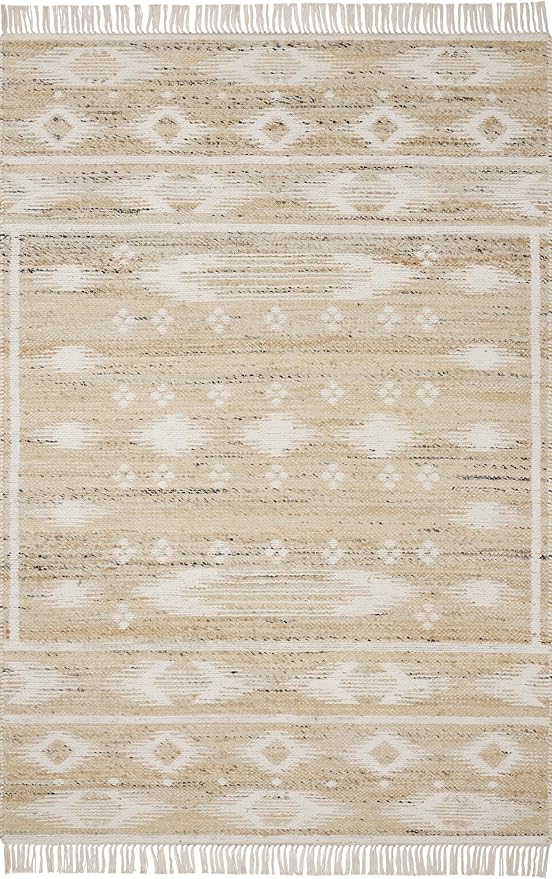 Loloi Angela Rose Rivers Collection RIV-04 Natural/Ivory 5'-0" x 7'-6" Reversible Area Rug