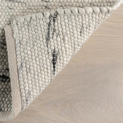 Rugs USA Santa Ynez Ivory/Grey, 4' x 6', Handmade, Marled, Wool & Cotton, Soft and Cozy, High Traffic, Stain Resistant, Easy Clean, Durable Area Rug for Bedroom, Living Room, Dining, Den, Foyer