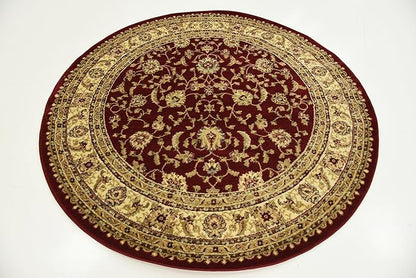 Unique Loom Voyage Collection Traditional Oriental Classic Intricate Design Area Rug (6' 0 x 6' 0 Round, Red/Gold)