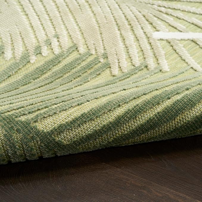 Nourison Home Suncoast Green 4' x 6' Area Rug - Easy Clean, Non Shedding, Bed Room, Living Room, Dining Room, Kitchen (4' x 6')