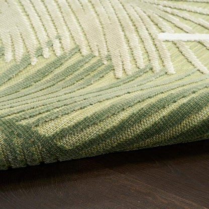 Nourison Home Suncoast Green 4' x 6' Area Rug - Easy Clean, Non Shedding, Bed Room, Living Room, Dining Room, Kitchen (4' x 6')