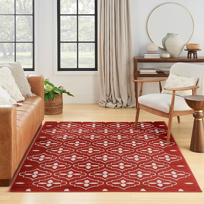 Nourison Home Nourison Essentials Brick Ivory 4' x 6' Area Rug - Easy Clean, Non Shedding, Bed Room, Living Room, Dining Room, Kitchen (4' x 6')