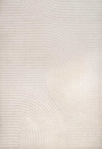 JONATHAN Y Hallie High-Low Curve Ivory/Cream Indoor/Outdoor Area Rug, 5x8, Minimalist, Pet Friendly, Non-Shedding, Stain Resistant, Hose-Washable for Backyard, Patio, Porch (SCN100B-5)