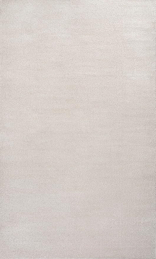 Eyely UES100D-6 Supersoft Haze Solid Low-Pile Indoor Area Rug, Coastal, Bohemian, Minimalist, Classic, Casual for Bedroom,Kitchen,Living Room,Non Shedding,Easy-Washing, Ivory, 6 X 9