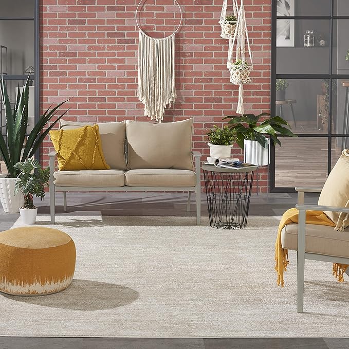 Nourison Home Nourison Essentials Ivory Beige 9' x 12' Area Rug - Easy Clean, Non Shedding, Bed Room, Living Room, Dining Room, Kitchen (9' x 12')