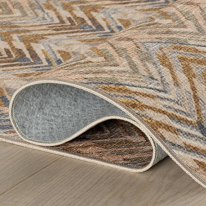 Dash & Albert Seneca Natural Machine Washable Rug, 8.5 X 11.5 Feet, Tan Geometric Pattern