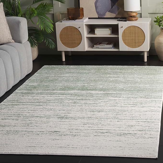 SAFAVIEH Area Rug 6x8 - Adirondack Collection - Sage & Ivory, Modern Ombre Design, Non Shedding & Easy to Clean, Ideal for Living Room, Bedroom, Office, Dining Space (ADR113X)
