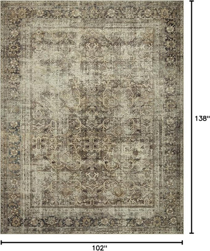 Loloi Magnolia Home by Joanna Gaines Sinclair Collection SIN-01 Pebble/Taupe 8'-6" x 11'-6", .25" Pile Height, Machine Washable, Area Rug