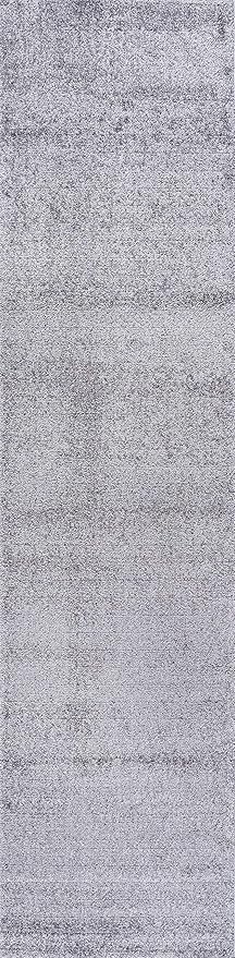 Eyely UES100A-216 Supersoft Haze Solid Low-Pile Indoor Runner Rug, Coastal, Bohemian, Minimalist, Classic, Casual for Bedroom,Kitchen,Living Room,Non Shedding,Easy-Washing, Gray, 2 X 16