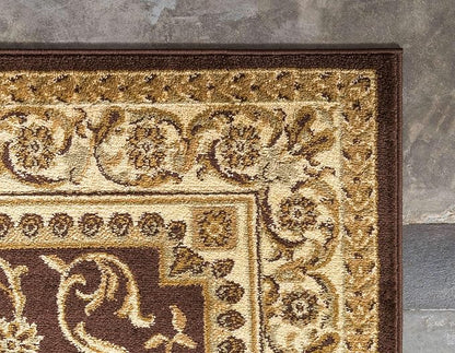 Unique Loom Versailles Collection Traditional Classic Medallion Floral Motif Area Rug (2' 7 x 10' 0 Runner, Brown/ Ivory)