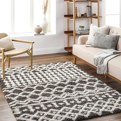 Livabliss Hapsburg Moroccan Shag Area Rug,7'10" x 10'3",Dark Brown