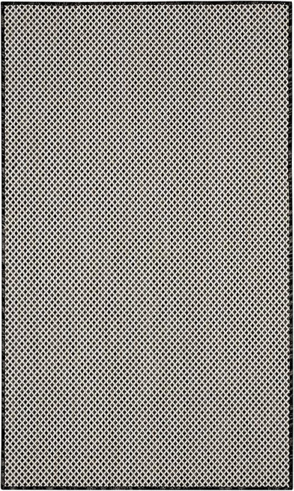 Nourison Home Courtyard Black White 3' x 5' Area Rug - Easy Clean, Non Shedding, Bed Room, Living Room, Dining Room, Kitchen (3' x 5')