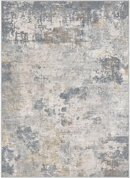 4x6 Area Rug Living Room Rugs - Washable Neutral Modern Abstract Soft Thin Rug Indoor Floor No Slip Rug Carpet for Bedroom Under Dining Table Home Office Decor - Blue Grey