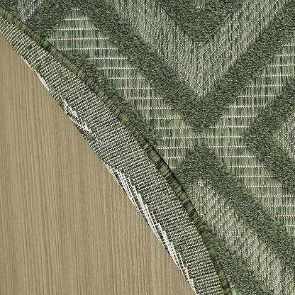 Nourison Home Versatile Green 8' x Round Area Rug - Easy Clean, Non Shedding, Bed Room, Living Room, Dining Room, Kitchen (8' x Round)