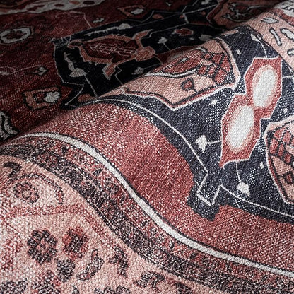 Fame Rugs Turkish Rug. Washable Vintage Oriental Antique Inspired Traditional Doormat Small Modern Area Rugs Luxury Entryway Entry Bedroom Bathroom Kitchen (404RR, 2'5 x 13'1)