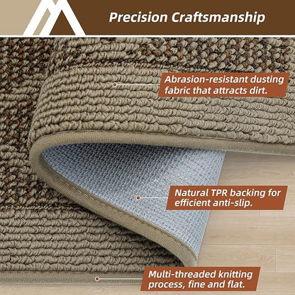 COSY HOMEER Non-Slip Door Mat 24"x36", Entryway Rugs Low Profile Absorbent Dirt Trapper Doormat for Front Entrance, Washable Polypropylene Entry Mat (Beige)
