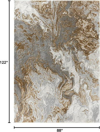 LUXE WEAVERS Marble Swirl Abstract Area Rug, Gray 8x10