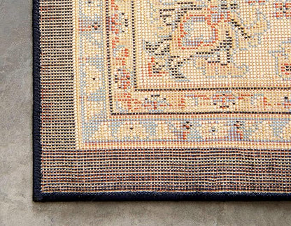 Unique Loom Sialk Hill Collection Area Rug - Washington (7' 1" x 10' Rectangle Navy Blue/Cream)