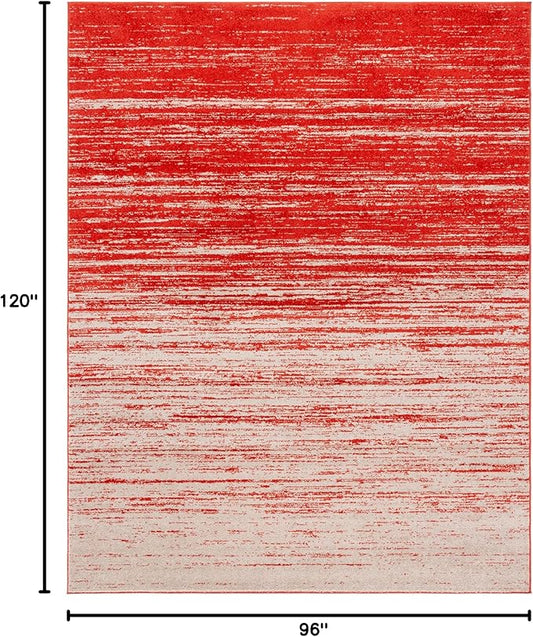 SAFAVIEH Area Rug 8x10 - Adirondack Collection - Large - Orange & Grey, Modern Ombre Design, Non Shedding & Easy to Clean, Ideal for Living Room, Bedroom, Office, Dining Space (ADR113P)