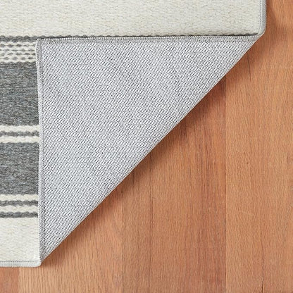 Dash & Albert Bowman Stripe Grey Machine Washable Rug, 4 X 6 Feet, Grey Stripe Pattern