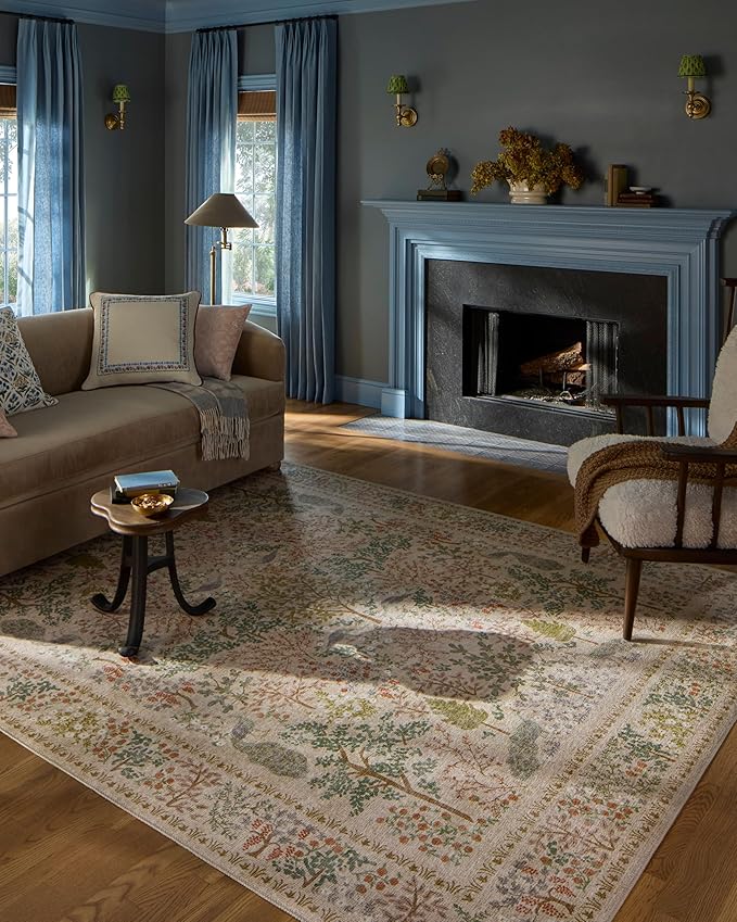Loloi Rifle Paper Co. Canopy Collection CNP-05 Ivory 8'-6" x 11'-6" Area Rug