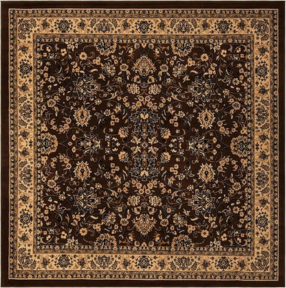 Unique Loom Sialk Hill Collection Area Rug - Washington (7' 10" Square Brown/Black)