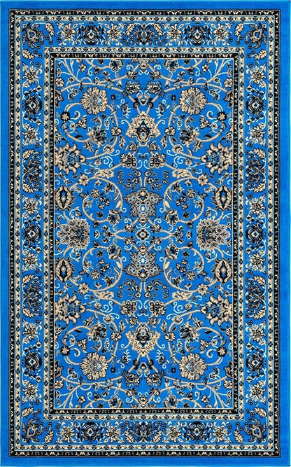 Unique Loom Sialk Hill Collection Area Rug - Washington (5' 3" x 8' Rectangle Dark Blue/Black)