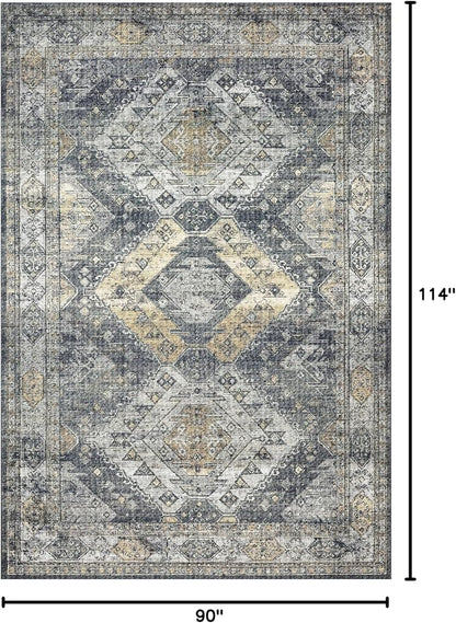 Loloi II Skye Collection SKY-09 Graphite/Silver 7'-6" x 9'-6" Area Rug