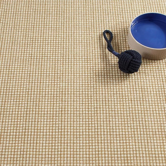 Dash & Albert Hartley Natural Machine Washable Rug, 4 X 6 Feet, Natural Plaid Pattern