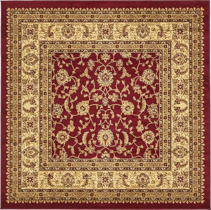 Unique Loom Voyage Collection Traditional Oriental Classic Intricate Design Area Rug (6' 0 x 6' 0 Square, Terracotta/Ivory)