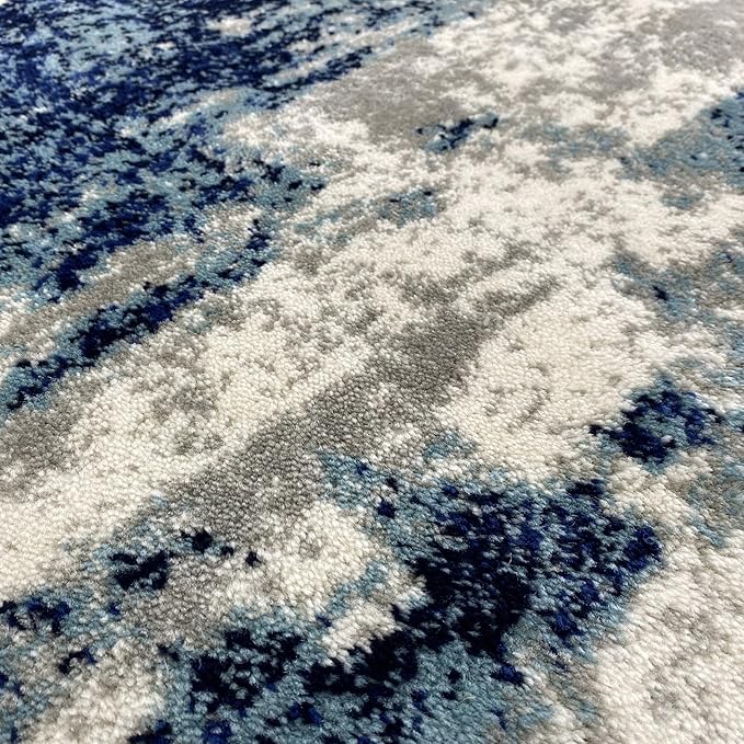 LUXE WEAVERS Modern Abstract Art Light Blue 4x5 Area Rug