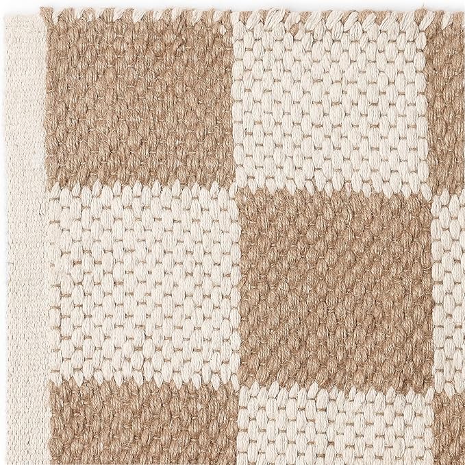 REDEARTH · Jute Cotton Area Rug - 2'x6' Rectangular Rug, Sustainable Handwoven, Non-Shedding, Soft & Durable – Reversible, Neutral Tones for Home Décor in Living Room, Dining Room, Bedroom, Set of 2