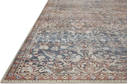 Loloi Chris Loves Julia Jules Collection JUL-06 Denim/Spice 9'-6" x 14', .13" Pile Height, Area Rug