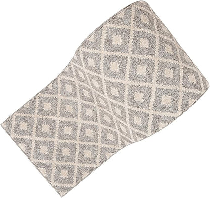 Well Woven Custom Size Hallway Stair Runner - Choose Your Length - Ainsley Ivory Diamond Trellis Geometric Tribal - 27 Inches Wide x 55 Feet Long Runner (27" x 55' Runner) Rug
