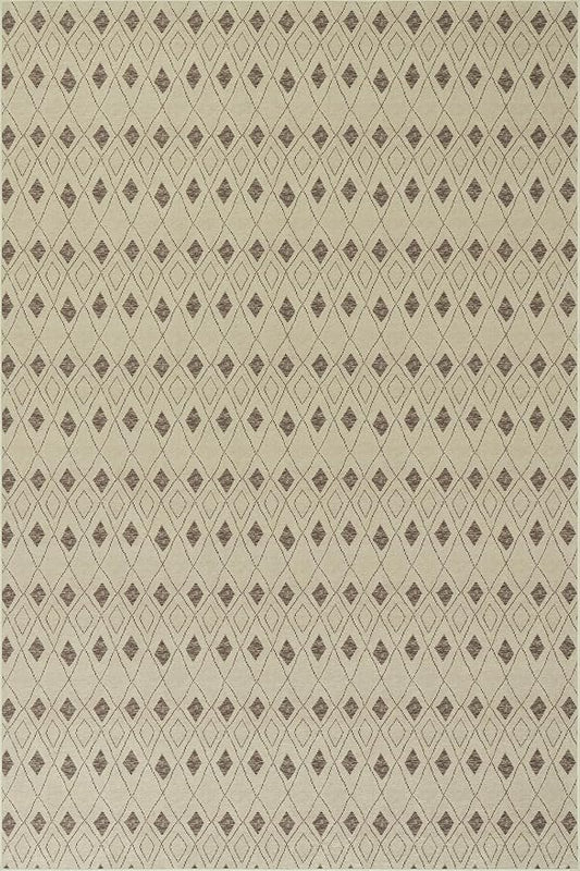 Dash & Albert Chandler Tan Machine Washable Rug, 6 X 9 Feet, Tan Geometric Pattern
