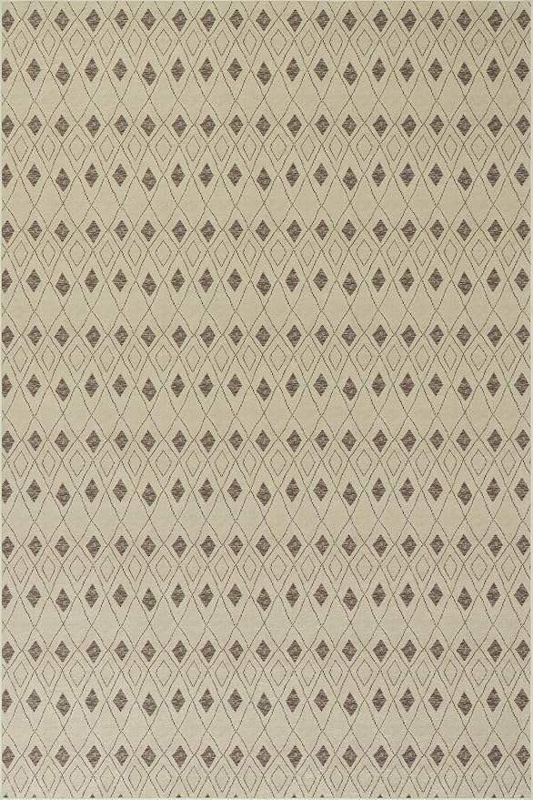 Dash & Albert Chandler Tan Machine Washable Rug, 5 X 8 Feet, Tan Geometric Pattern