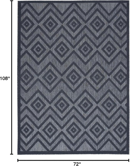 Nourison Home Versatile Navy Blue 6' x 9' Area Rug - Easy Clean, Non Shedding, Bed Room, Living Room, Dining Room, Kitchen (6' x 9')